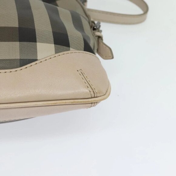 BURBERRY Nova Check Shoulder Bag PVC Khaki Auth BA711 - Picture 5 of 16